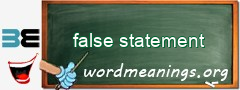 WordMeaning blackboard for false statement